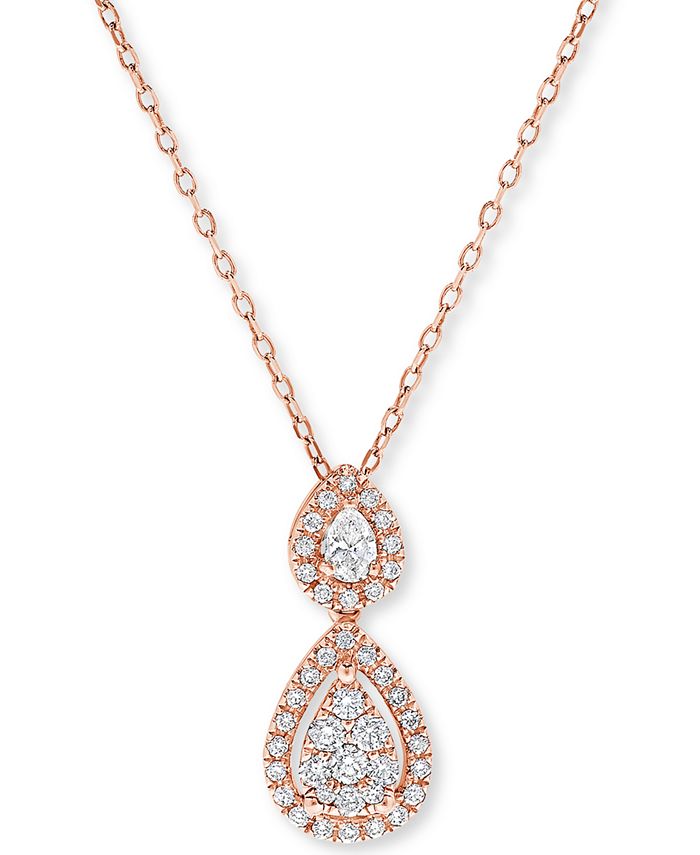 Macy's Diamond Teardrop Pendant Necklace