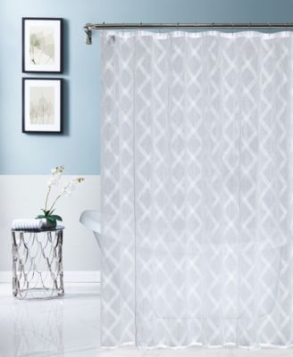 Dainty Home - Katherine Embroidered Diamond Shower Curtain