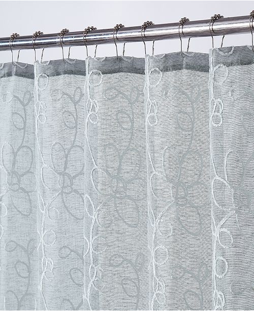 Dainty Home Rita 70 X 72 Chenille Embroidered Shower Curtain