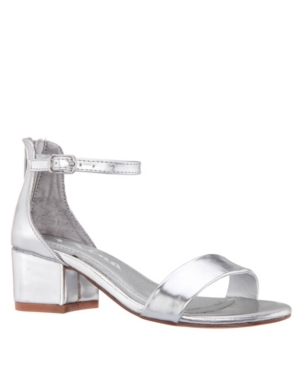 Shop Nina Hidi Little Girls Patent Metallic Ankle Strap Sandal In White Patent