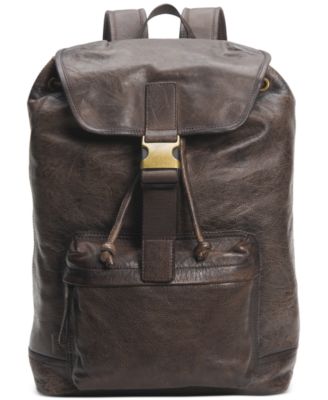 frye mens leather backpack