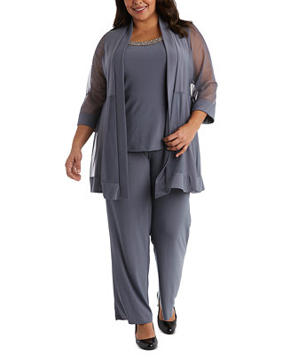 R & M Richards Plus Size Embellished Layered-Look Pantsuit & Reviews ...
