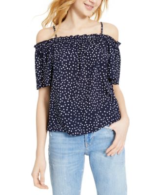 Hippie Rose - Juniors' Printed Off-The-Shoulder Top