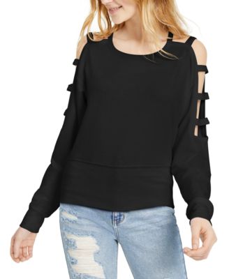 black cold shoulder sweatshirt