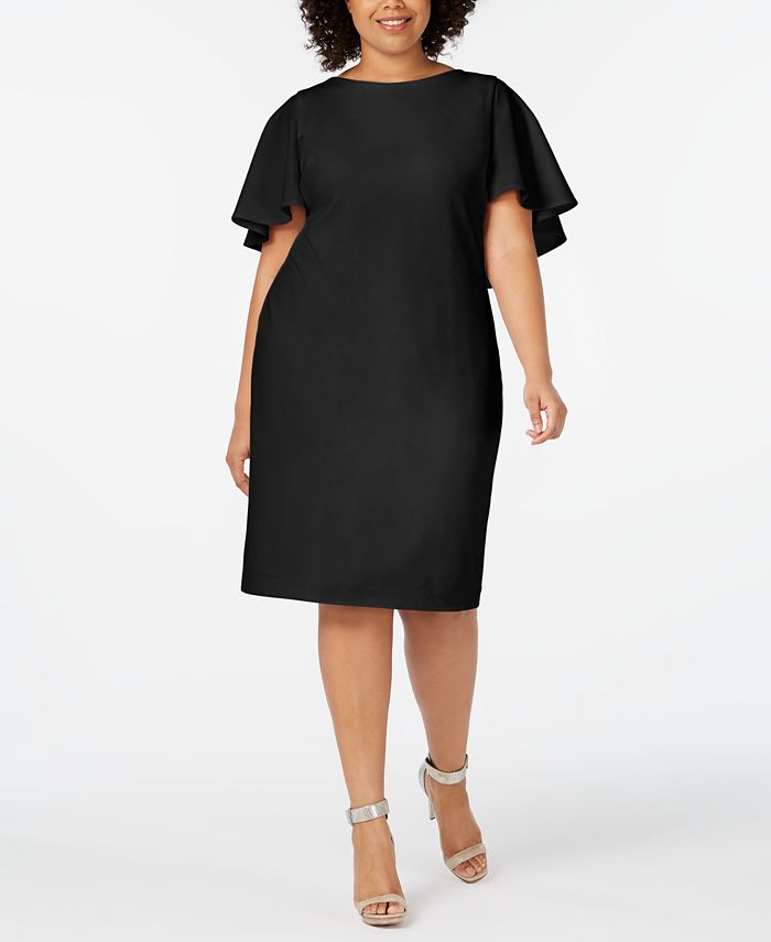 Calvin klein plus size store capelet sheath dress