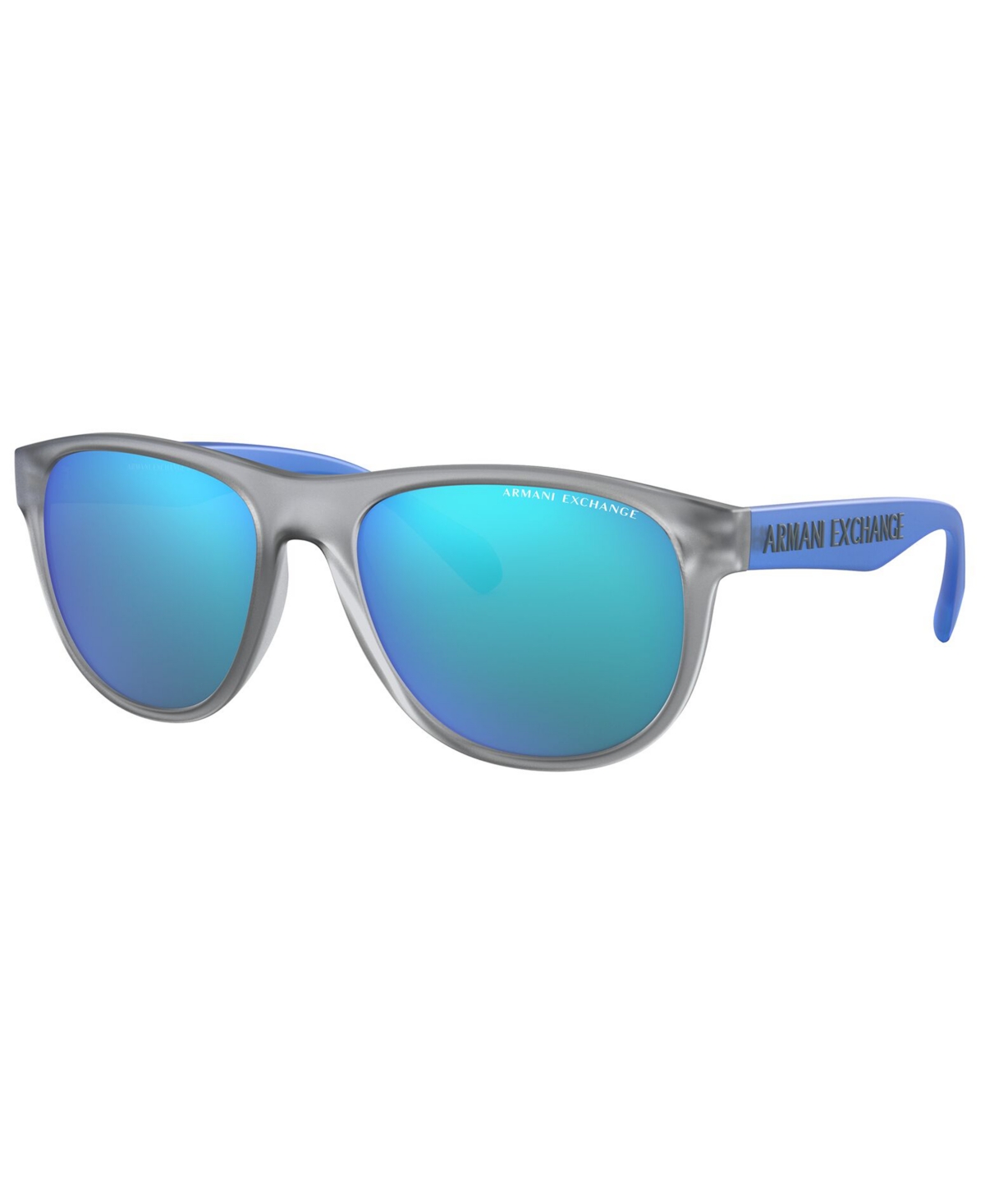 Armani Exchange Men's Sunglasses, AX4096S - MATTE TRANSPARENT GREY/GREEN MIRROR LIGH