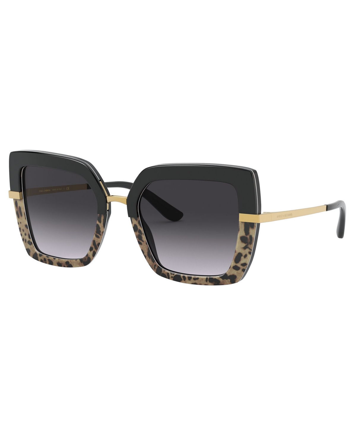 Dolce&Gabbana Sunglasses, DG4373 - TOP BLACK ON PRINT LEO/BLACK/GREY GRADIE