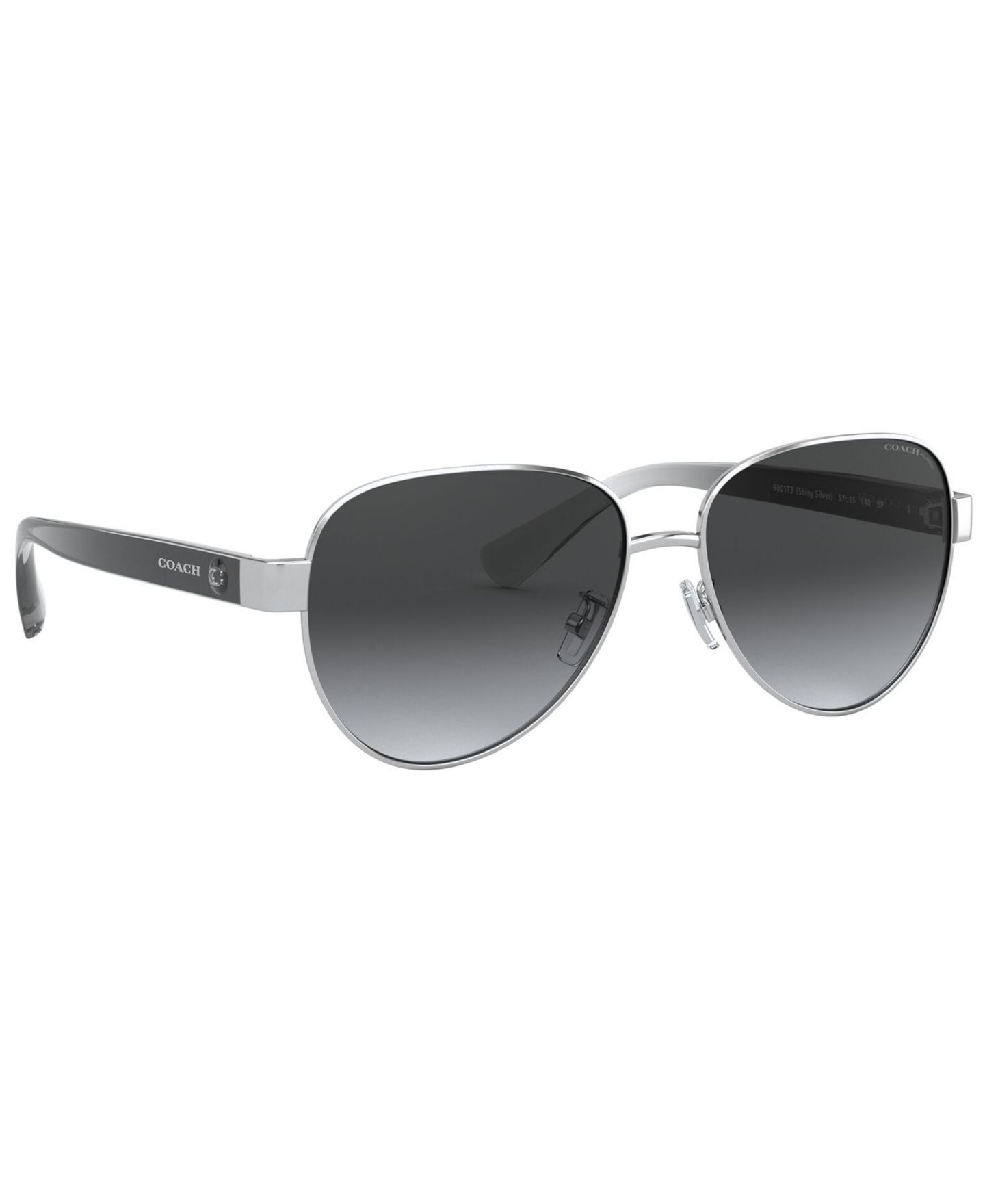 Женские солнцезащитные очки COACH Polarized Sunglasses, HC7111, цвет: Блестящий серебряный / Серый градиентный — фото 3
