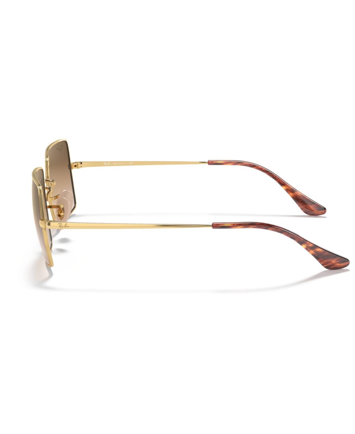 Ray Ban Rectangle 1969 Light Brown Gradient Unisex Sunglasses Rb1969 914751 54 In Gold,clear Gradient Brown