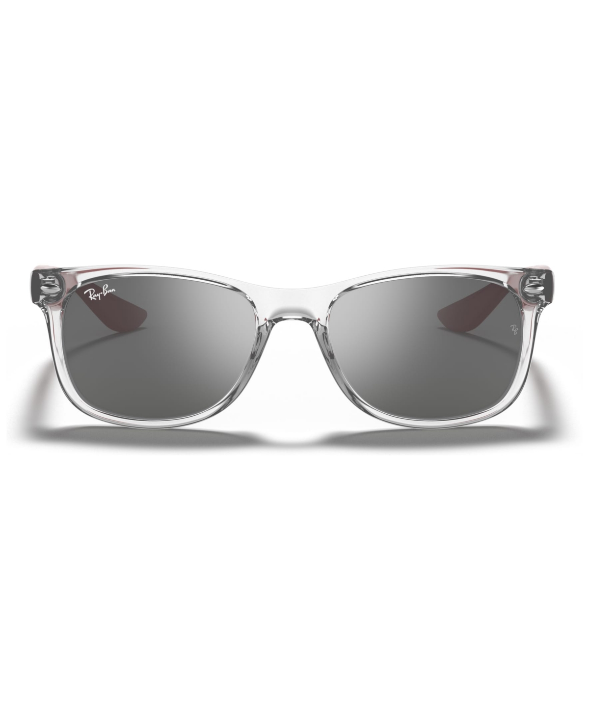 Ray-ban Jr . Kids Sunglasses, Rj9052s New Wayfarer (ages 11-13) In Transparent Grey,grey Mirror Silver