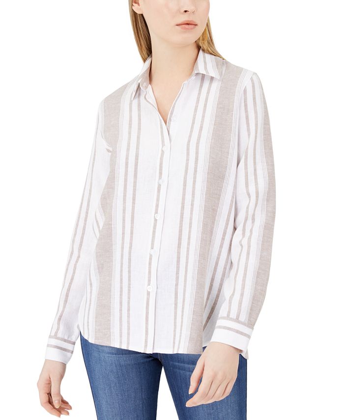 Calvin Klein Jeans Striped Button-Up Shirt - Macy's