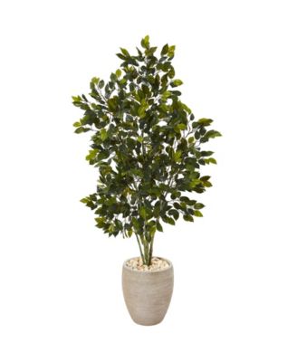 Nearly Natural - 53in. Ficus Artificial Tree in Sand Colored Planter