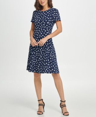 Short Sleeve Fit & Flare Dress - Macy's
