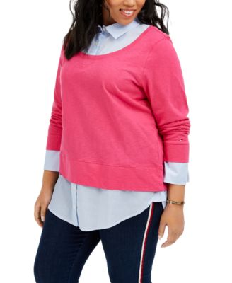 tommy hilfiger layered look sweater