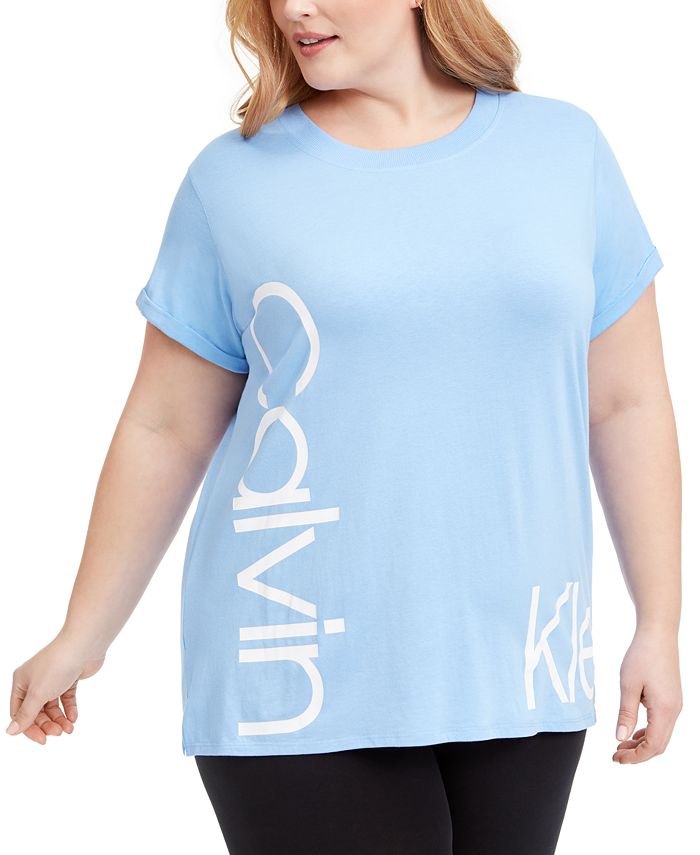 Calvin Klein Plus Size Relaxed-Fit Logo T-Shirt & Reviews - Tops - Plus  Sizes - Macy's