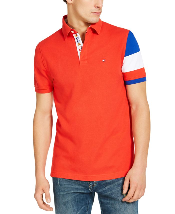 Tommy Hilfiger Men's Custom-Fit Chance Colorblock Polo Shirt - Macy's