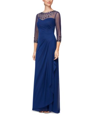 alex evenings petite draped sweetheart gown