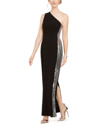 Vince Camuto Petite Sequined One-Shoulder Gown Macy's