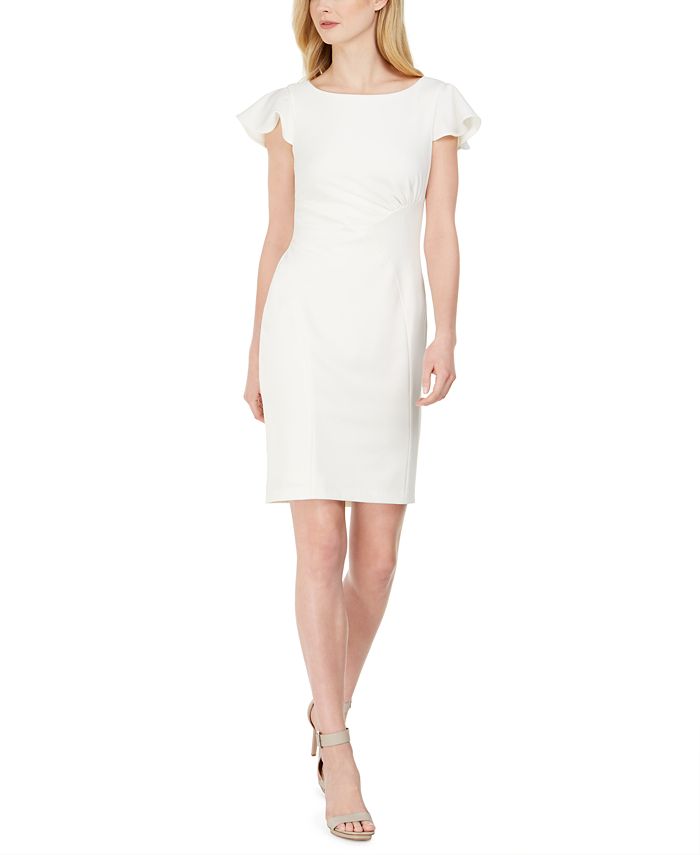 Calvin Klein Flutter-Sleeve Sheath Dress & Reviews - Dresses - Women -  Macy's