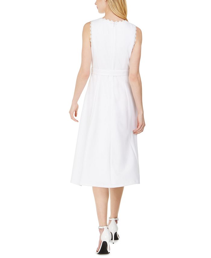 Calvin Klein Daisy-Trim A-Line Dress - Macy's