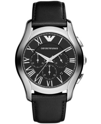 Emporio Armani - Watch, Men's Chronograph Black Leather Strap 45mm AR1700