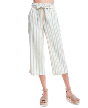 image of Fever Striped Cropped Wide-Leg Pants