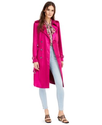 macys pink trench coat