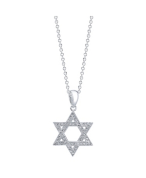 image of Gratitude & Grace Silver Plated Cubic Zirconia Star of David Pendant Necklace
