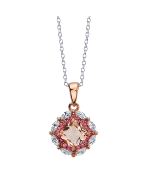 image of David Tutera Rose Gold Flash Plated Clear and Peach Pink Cubic Zirconia Pendant Necklace by David Tutera Everyday Celebrations