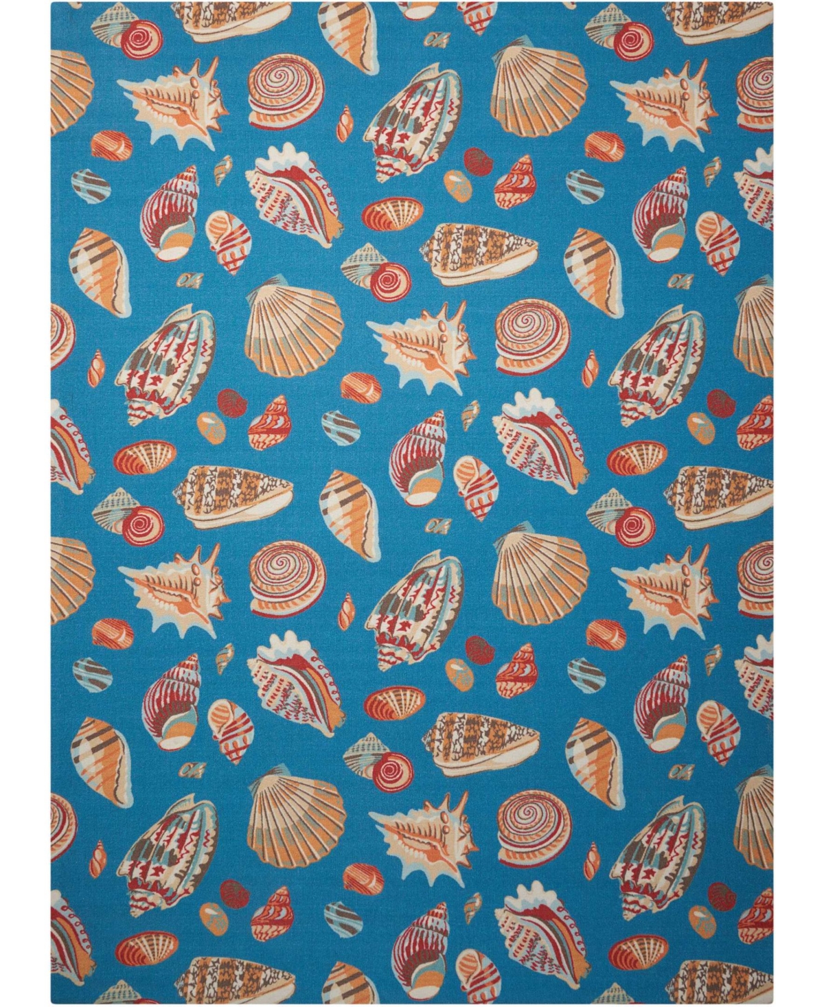 Long Street Looms Shady Brights SHA22 Azure 7'9in x 10'10in Outdoor Area Rug - Azure