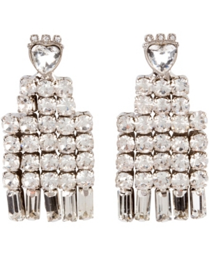 image of Grace Kelly Collection Rhodium Plated Cat Pierced Earring