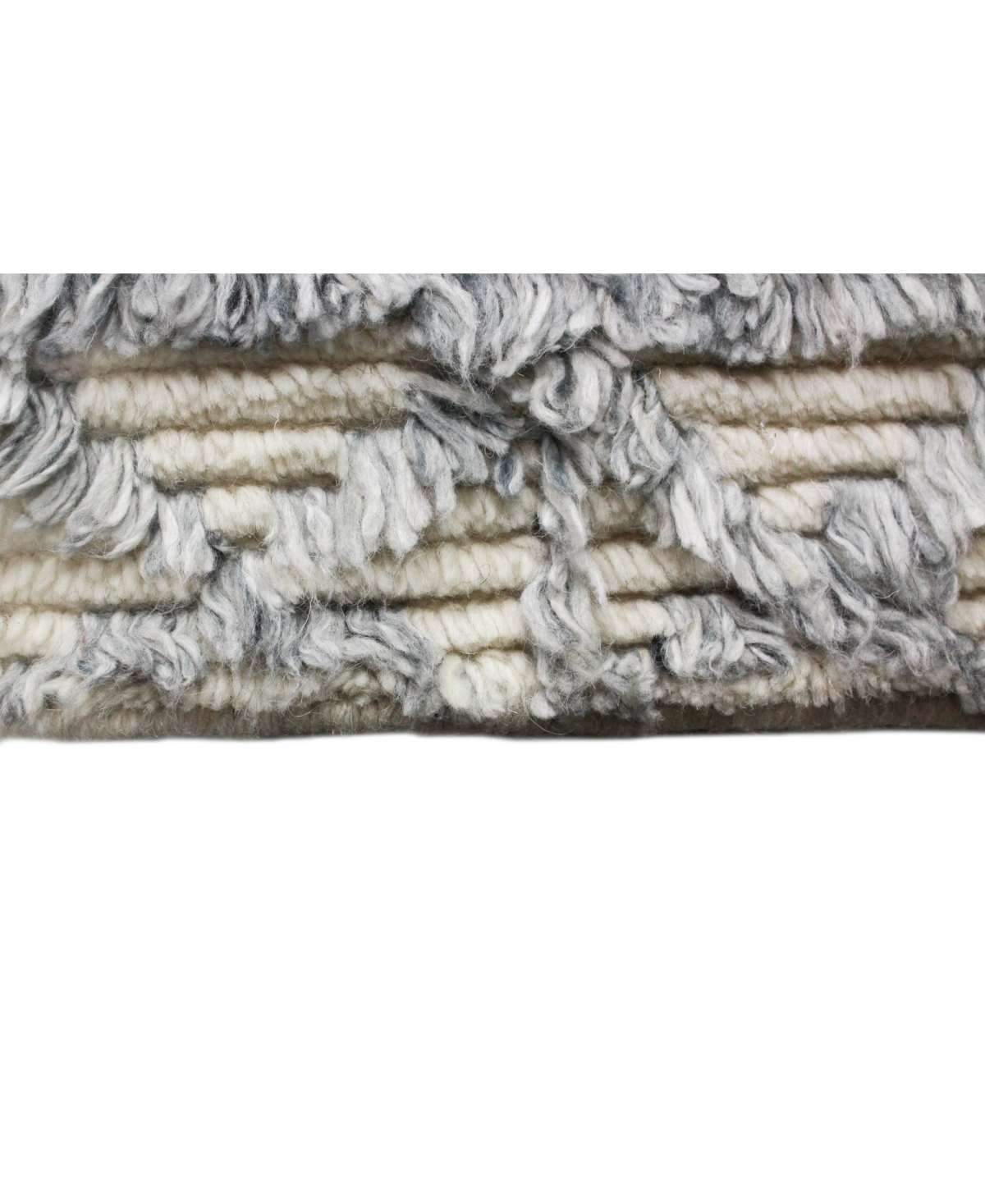 Bb Rugs Natural Wool M133 Ivory and Blue 3'6