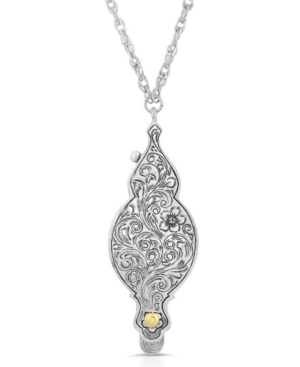 image of 2028 Antique-like Pewter Fold Out Magnifier Pendant Necklace