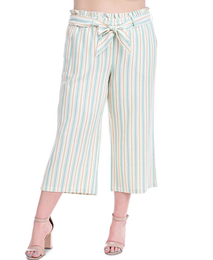 Fever Plus Size Striped Cropped Pants - Macy's