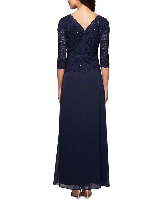Alex Evenings Sequined Lace Gown & Reviews - Dresses - Women - Macy's