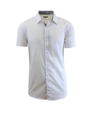 Men's Slim-Fit Short Sleeve Solid Dress Shirts