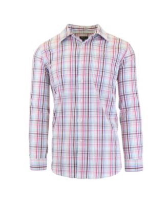 Galaxy By Harvic - Galaxy by Harvic Men's Long Sleeve Slim-Fit Printed Cotton Dress Shirts