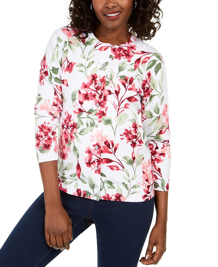 Karen Scott Petite Floral Print Cardigan Created for Macy s Macy s