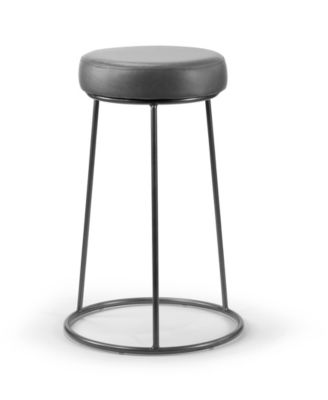 Set of 2 Amie Backless Counter Stool with Gunmetal Frame