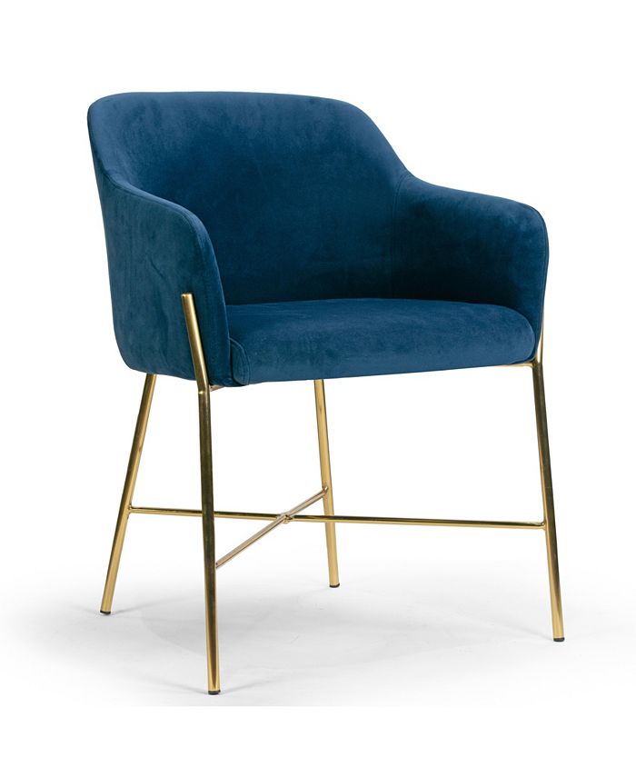 Glamour Home Ana Velvet Arm Dining Chair with Metal Legs Macy's