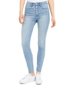 image of Numero Button-Fly High-Rise Ankle Skinny Jeans