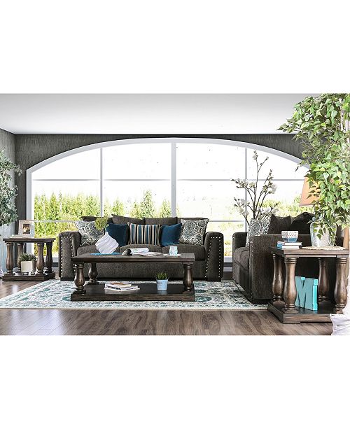 Furniture of America Tukwila Upholstered Sofa & Reviews - Furniture - Macy&#39;s