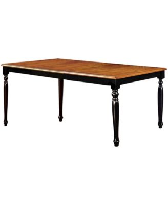 Furniture of America Kasparan Solid Wood Rectangular Dining Table with Leaf