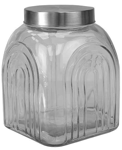 Home Basics Hds Trading Corp Heritage Glass Jar With Silver Lid