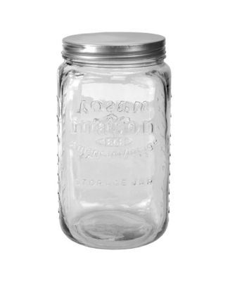 Home Basics 153.6 oz. X-Large Glass Mason Canister Jar, Clear