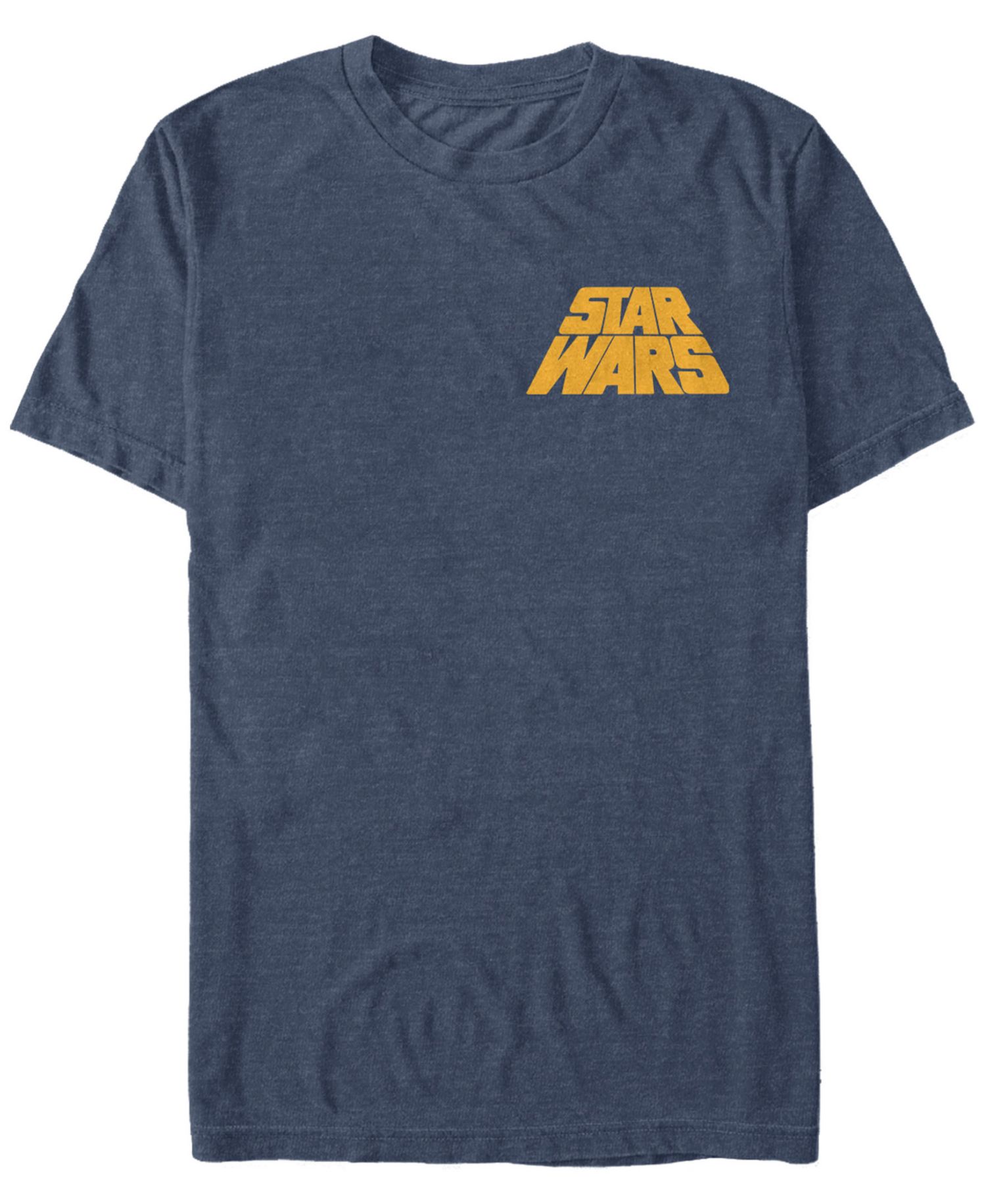 Star Wars Men's Distressed Tilted Yellow Logo Short Sleeve T-Shirt