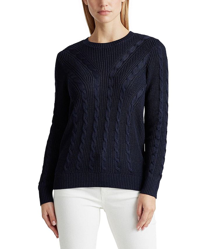 Lauren Ralph Lauren Cable-Knit Sweater & Reviews - Sweaters - Women - Macy's