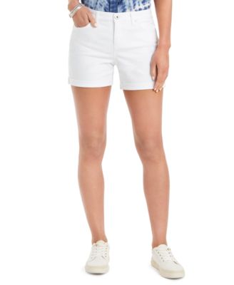 ladies white denim shorts
