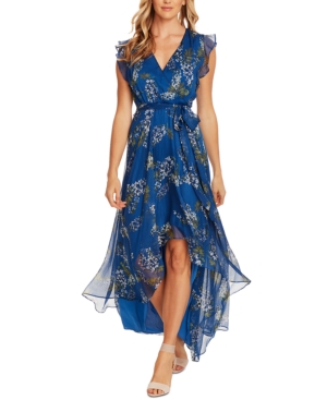 VINCE CAMUTO WEEPING WILLOWS HIGH-LOW WRAP DRESS