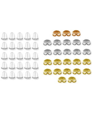 Essentials Tri-Tone Fine Silver Plated Earring Backs Set of 60